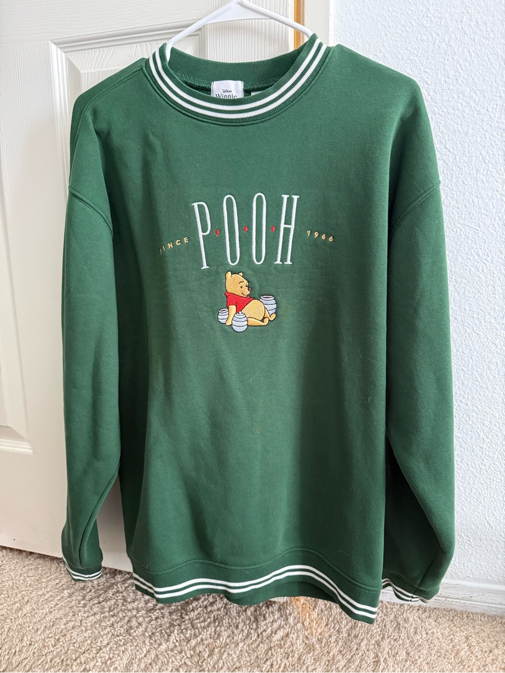 Disneyland Green Winnie the Pooh Crewneck Sweater